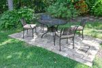 Savannah Outdoor Aluminum Round Dining Table Set of 5 (KIT)