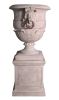 Large Lion Urn on Base Stone Cast - Reinforced
