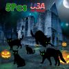 Halloween Cat Yard Sign Decorations 5Pcs Glow in the Dark Halloween Cat Fluorescence Lawn Sign with 10 Stakes for Haunted House Garden Yard and Scary