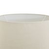 Darcy Antique White Squat Table Lamp With Linen Shade