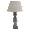 Amalfi Grey Candlestick Table Lamp With Linen Shade