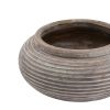 Siena Brown Round Ribbed Planter