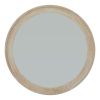 Washed Wood Round Framed Large Mirror