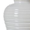 White Ceramic Pot Lamp With Linen Shade