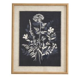 Flora & Fauna Collection Meadow On Linen In Beaded Frame