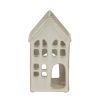 Large White Ceramic House Tea Light Holder