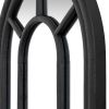 Black Wood Tall Arched Window Mirror