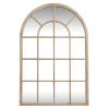 Washed Wood Arched Window Mirror