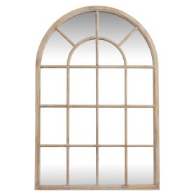 Washed Wood Arched Window Mirror