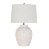 Basketweave Ceramic Table Lamp With Linen Shade