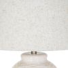 Basketweave Ceramic Table Lamp With Linen Shade