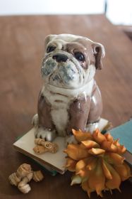 Ceramic Bull Dog Canister