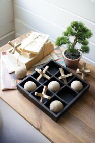 Natural And Black Wooden Tic-Tac-Toe Set (Min 2)