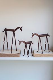 Set Of Three Hand-Forged Iron Horses