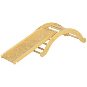 Qaba 4 In 1 Indoor Toddler Climbing Toy Set with Arch Climber, Ramp & Cushion, Wood