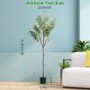 5.9FT Artificial Olive Tree Tall Fake Olive Plant Faux Potted Olive Tree with Lush Olive Branches and Fruits with Black Planter Pot for Modern Home Of