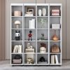 Queen Murphy Bed Wall Bed with Storage Doors, White