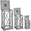 Set Of Three Wooden Lanterns