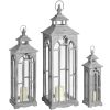 Set Of Three Wooden Lanterns