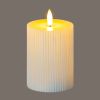 Luxe Collection Natural Glow Textured Ribbed LED Candle