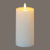 Luxe Collection Natural Glow Textured Ribbed LED Candle
