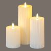 Luxe Collection Natural Glow Textured Ribbed LED Candle