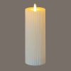 Luxe Collection Natural Glow Textured Ribbed LED Candle