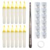12Pcs Flameless Floating Candles LED Magic Hanging Candle Light Battery Operated Flickering Warm Light Window Candle With Magic Wand Remote for Hallow