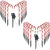 Solar Christmas Candy Cane Lights with 12 Candies 72LEDs Outdoor Christmas Decorations IP44 Waterproof Flickering Pathway Markers String Lights with 8