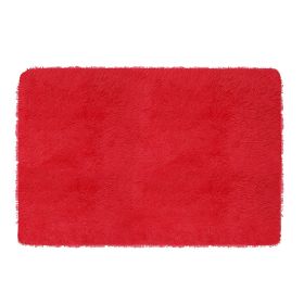 Fluffy Bedroom Rug 4’ x 2.6’ Anti-Skid Shaggy Area Rug Decorative Floor Carpet Mat for Nursery Bedroom Living Room (Option: RugFloorMatRed)