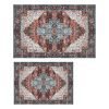 8x10FT Vintage Area Rug Modern Non Slip Carpet Boho Low Pile Soft Rug Waterproof Machine Washable Rug for Living Room Bedroom Kitchen Dining Room Unde