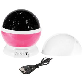 LED Star Sky Projector Night Light Kids Rotating Starry Night Lamp USB Sleep Light Xmas Gift (Option: LightStarMasterProjPink)